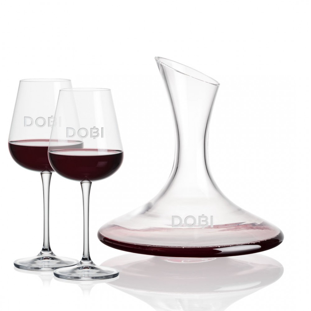 Logo Branded Madagascar Carafe & 2 Howden Wine