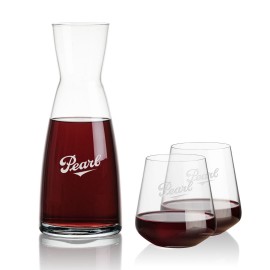 Winchester Carafe & 2 Cannes Stemless with Logo