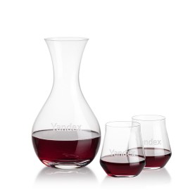 Adelita Carafe & 2 Bretton Stemless Wine with Logo  Adelita Carafe & 2 Bretton Stemless Wine with Logo