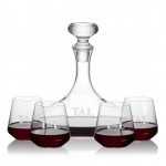 Stratford Decanter & 4 Cannes Stemless Wine with Logo