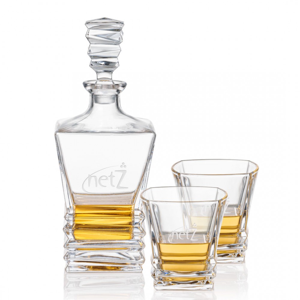 Bentley Decanter & 2 On-the-Rocks with Logo