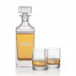 Chelsea Decanter & 2 On-the-Rocks with Logo