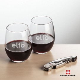 Swiss Force Opener & 2 Stanford Wine - Silver with Logo