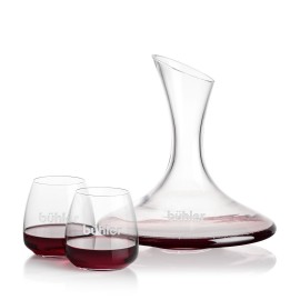Personalized Madagascar Carafe & 2 Hogarth Stemless Wine