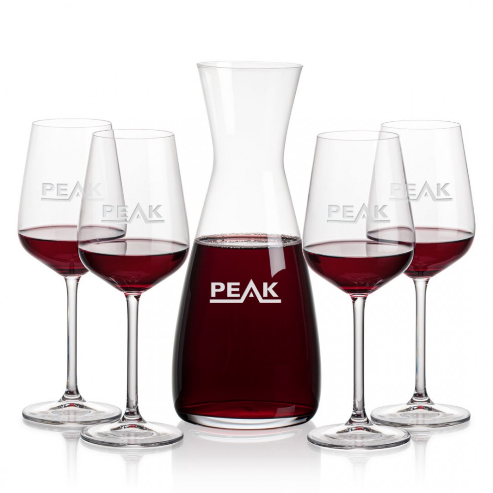 Portofino Carafe & 4 Elderwood Wine with Logo