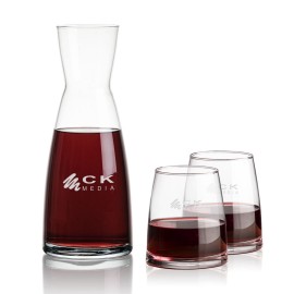 Winchester Carafe & 2 Telford Stemless with Logo  Winchester Carafe & 2 Telford Stemless with Logo