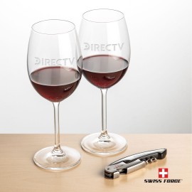 Personalized Swiss Force Opener & 2 Blyth Wine - Silver  Personalized Swiss Force Opener & 2 Blyth Wine - Silver