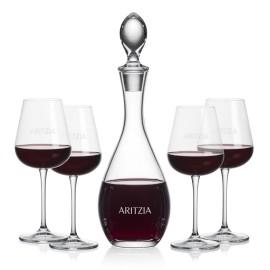 Malvern Decanter & 4 Breckland Wine with Logo  Malvern Decanter & 4 Breckland Wine with Logo