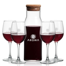 Customized Aviston Carafe & 4 Connoisseur Wine  Customized Aviston Carafe & 4 Connoisseur Wine
