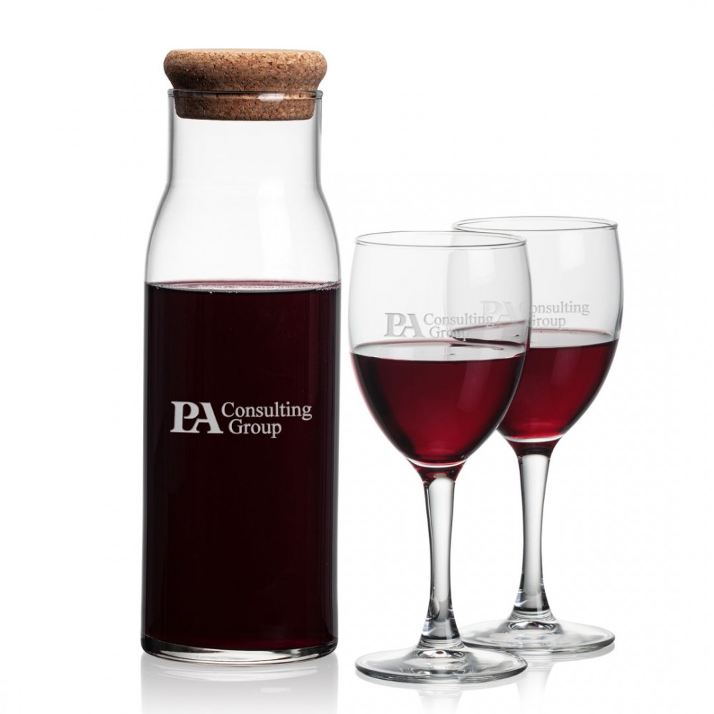 Aviston Carafe & Carberry Wine with Logo Aviston Carafe & Carberry Wine with Logo