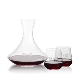 Custom Senderwood Carafe & Howden Stemless Wine
