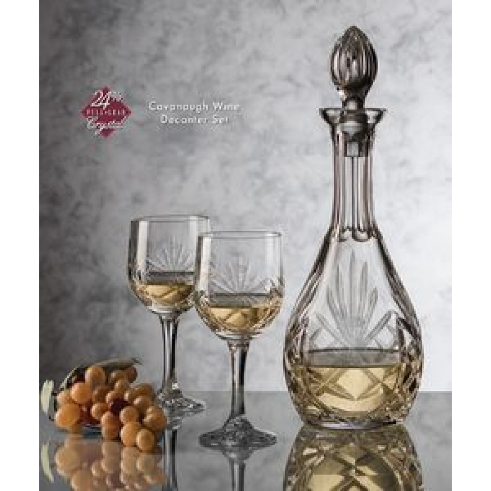 Custom Imprinted Cavanaugh Wine Decanter & 4 Wine Glasses Custom Imprinted Cavanaugh Wine Decanter & 4 Wine Glasses