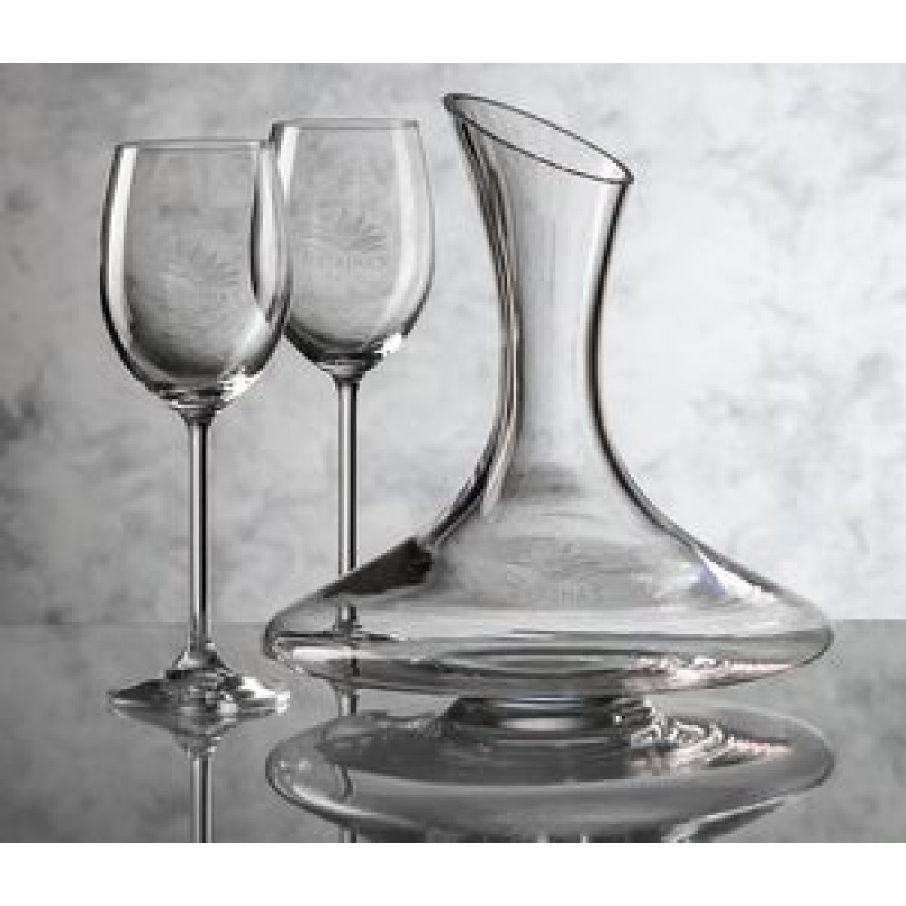Custom Imprinted Madagascar Carafe & 4 Wine Glasses Custom Imprinted Madagascar Carafe & 4 Wine Glasses