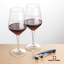 Swiss Force Opener & 2 Germain Wine - Blue with Logo  Swiss Force Opener & 2 Germain Wine - Blue with Logo