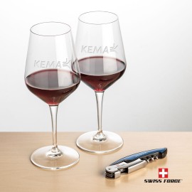 Swiss Force Opener & 2 Germain Wine - Blue with Logo