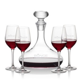 Stratford Decanter & 4 Lerthbridge Wine with Logo