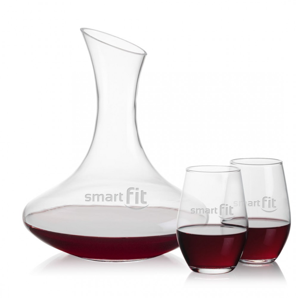 Hampton Carafe & Vale Stemless Wine with Logo Hampton Carafe & Vale Stemless Wine with Logo