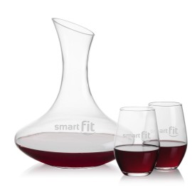 Hampton Carafe & Vale Stemless Wine with Logo