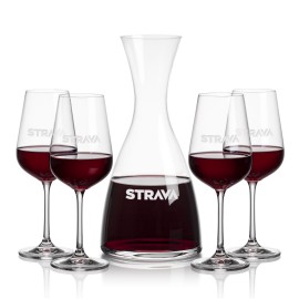 Barham Carafe & 4 Laurent Wine with Logo