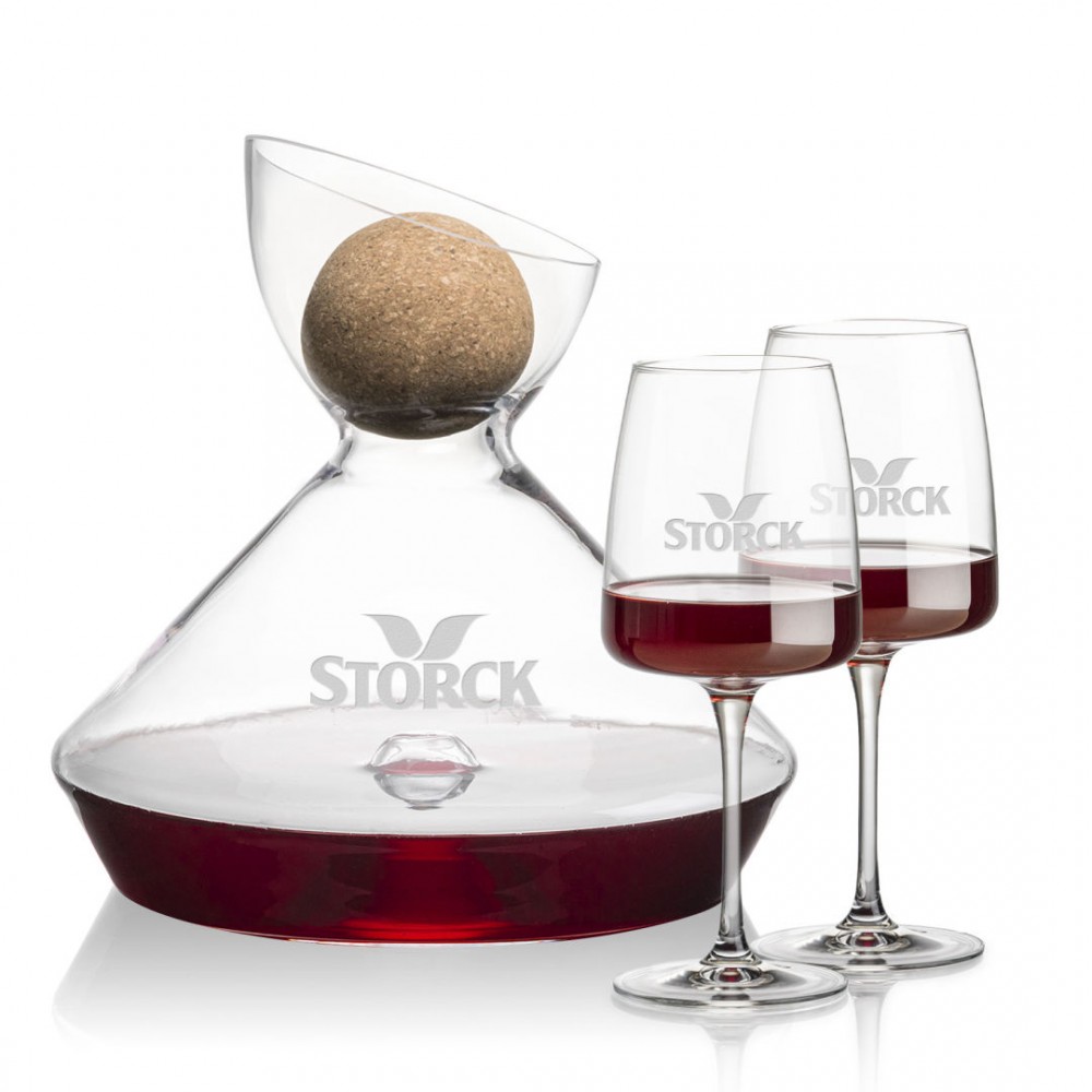 Woodbury Carafe w/Cork Stopper & Dunhill Wine with Logo