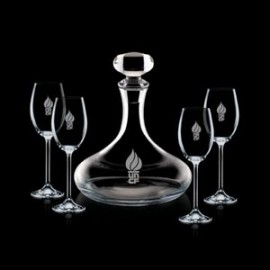 Stratford Decanter & 4 Woodbridge Wine with Logo