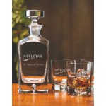 Logo Branded Deluxe Square Decanter (3pc Set)