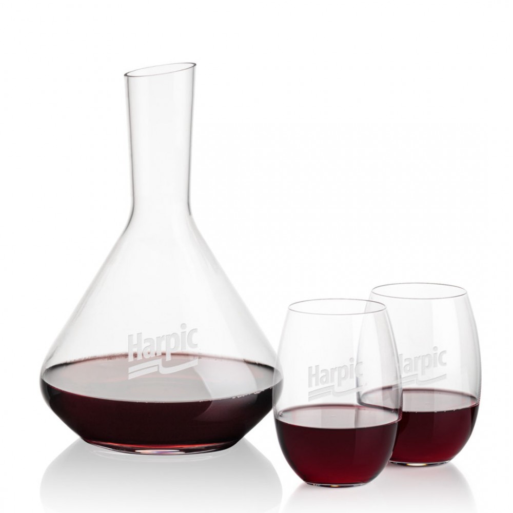 Terrassa Carafe & 2 Carlita Slemless Wine with Logo Terrassa Carafe & 2 Carlita Slemless Wine with Logo