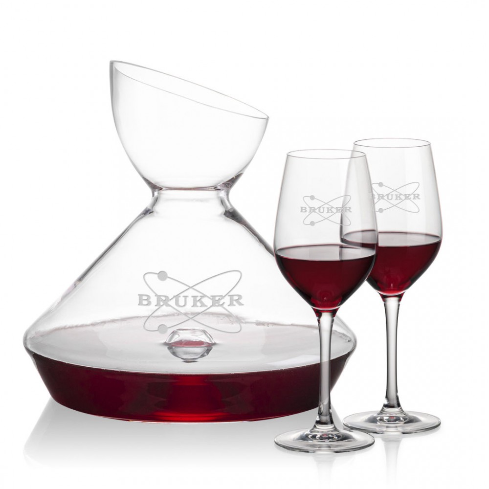 Woodbury Carafe & Lethbridge Wine with Logo Woodbury Carafe & Lethbridge Wine with Logo