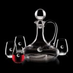 Custom Horsham Decanter & 4 Stemless Wine