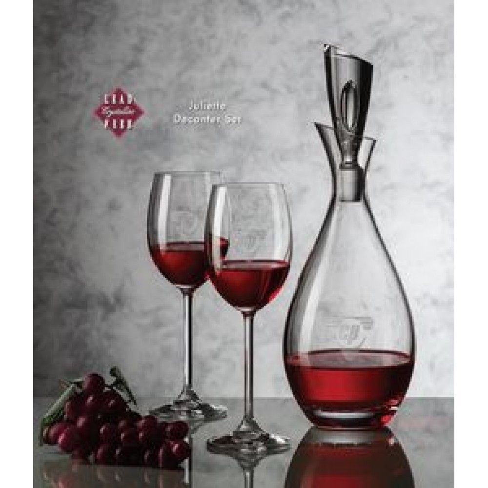 Juliette Decanter & 4 Wine Glasses Custom Engraved Juliette Decanter & 4 Wine Glasses Custom Engraved