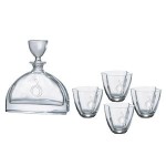 Logo Branded Nemo Decanter (24 oz.) with Four Matching (10.75 oz.) Nemo Rocks Glasses (5 Piece Set)