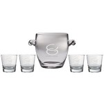 Custom Engraved Westgate Newlands Ice Bucket 9"H with Four Matching (12.25 oz.) Sinfonia Tumblers (5 Piece Set)