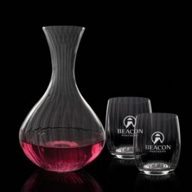 Logo Branded Amerling Carafe & 2 Stemless Wine