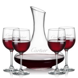 Kanata Carafe & 4 Burton Wine with Logo