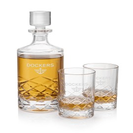 Durham Decanter & 2 On-the-Rocks with Logo