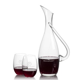 Uxbridge Carafe & Carlita Stemless Wine with Logo