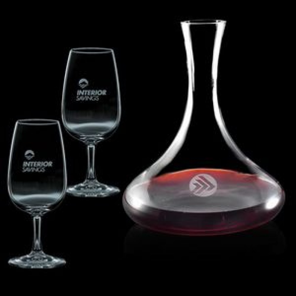 Custom Engraved Vantage Carafe & 2 Wine Custom Engraved Vantage Carafe & 2 Wine
