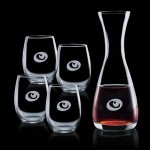 Promotional Bishop Carafe & 4 Stemless Wine