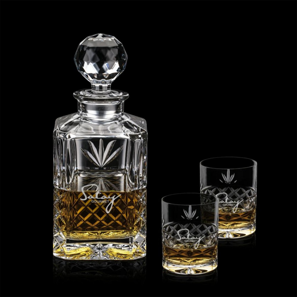 Pelham Decanter & 2 Old Fashioned with Logo Pelham Decanter & 2 Old Fashioned with Logo