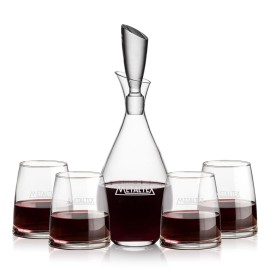 Logo Branded Juliette Decanter & 4 Telford Stemless Wine