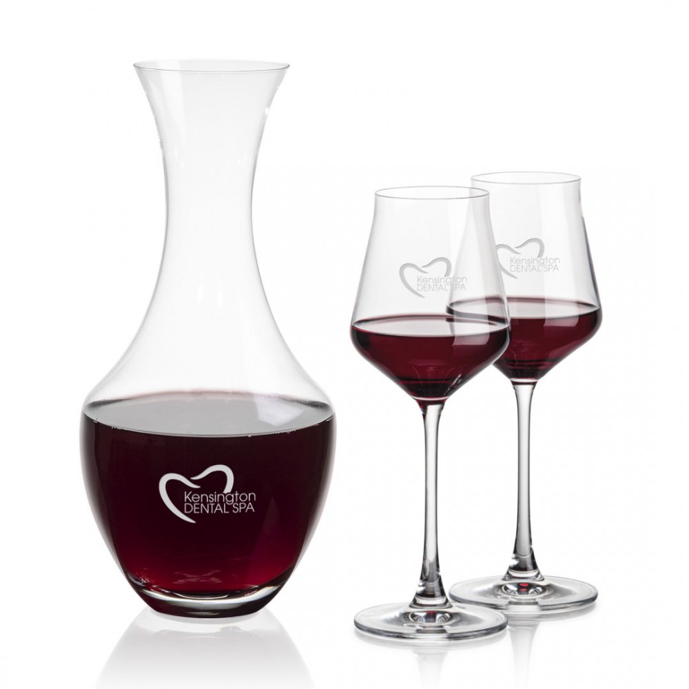 Oldham Carafe & Bretton Wine with Logo Oldham Carafe & Bretton Wine with Logo