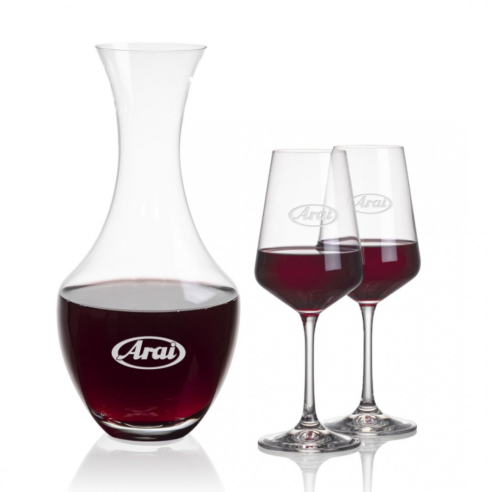 Oldham Carafe & Cannes Wine with Logo Oldham Carafe & Cannes Wine with Logo