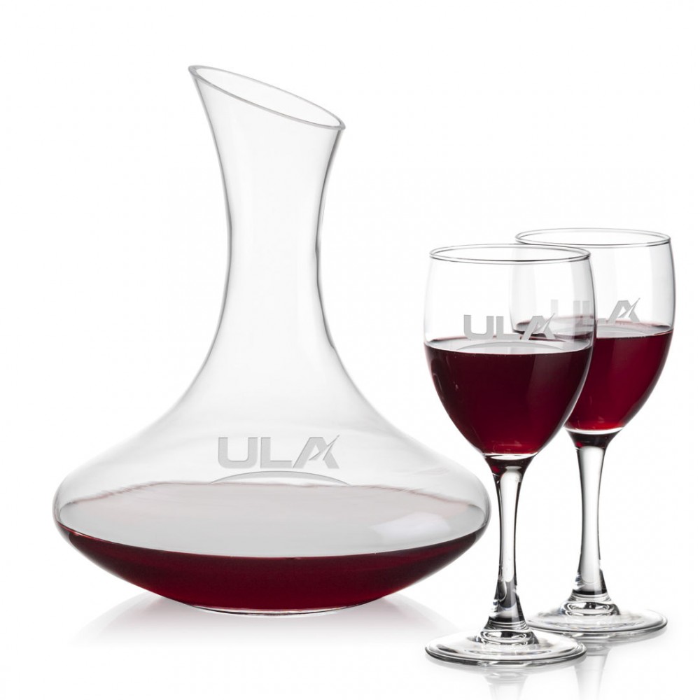 Logo Branded Hampton Carafe & Carberry Wine