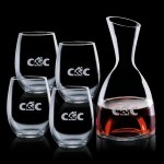 Custom Printed Rathburn Carafe & 4 Stemless Wine