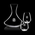 Senderwood Carafe & 2 Brunswick Stemless Wine with Logo