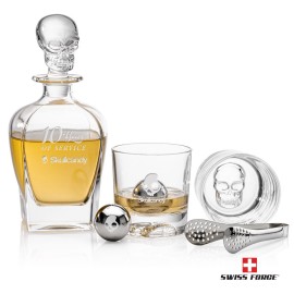 Delrina Scull Decanter Set & Ice Balls with Logo