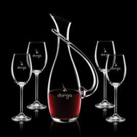 Logo Branded Uxbridge Carafe & 4 Wine  Logo Branded Uxbridge Carafe & 4 Wine