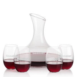 Promotional Innisfil Carafe & 4 Carlita Stemless Wine