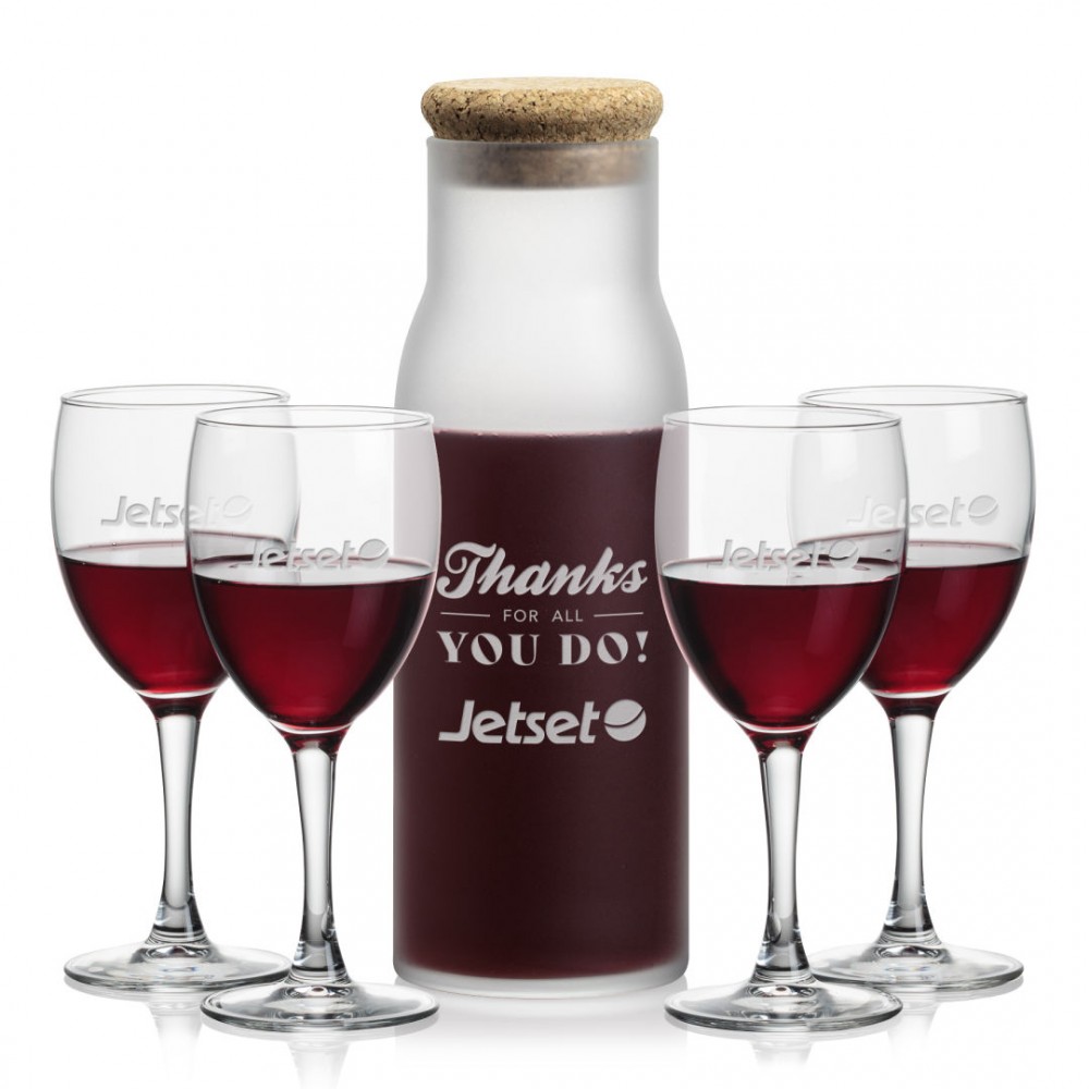 Yarmouth Carafe & 4 Carberry Wine with Logo