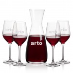 Portofino Carafe & 4 Lethbridge Wine with Logo